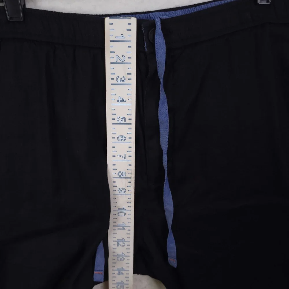 Tommy Bahama Linen Blend Pants Mens 1XLB Black Drawstring Beach Resort Trousers